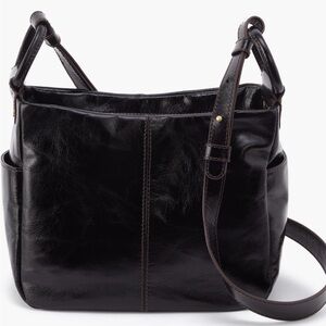 HOBO Classic Black Leather Shoulder Bag